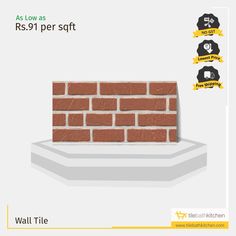 a brick wall with the words as low as rs 91 per sqf