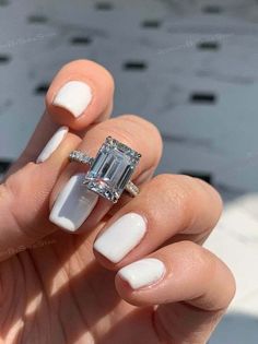 Certified 4.0 Ct Emerald Cut Lab Grown Diamond Engagement Ring/14K White Gold Pave & Prong Set Emerald Diamond Wedding Ring/Hidden Halo Ring ✥ 𝐌𝐚𝐢𝐧 𝐒𝐭𝐨𝐧𝐞 𝐃𝐞𝐭𝐚𝐢𝐥𝐬 ↣ Center Stone Certification: IGI/GIA ↣ Center Diamond Shape: Emerald Cut ↣ Center Diamond Weight: 4.00 Ct (App.) ↣ Color: F  ↣ Clarity: VS1  ↣ Side Stone Diamond Shape: Round Cut ↣ Side Stone Weight: 1.15 Ct ↣ Making Process: Handmade - Crafted by our experienced team ↣ Options: Lab Grown Diamond and Natural Diamond (Po Emerald Cut Diamond Engagement Ring Solitaire Bridal Sets, Luxury Emerald Cut Wedding Ring With Vs Clarity, Emerald Cut Engagement Ring Price, Emerald Cut Engagement Ring Double Halo, Emerald Cut Wedding Rings White Gold, Luxury Emerald Cut Emerald Ring With Vs Clarity, Emerald Cut Wedding Set Tiffany, Emerald Cut Engagement Ring With Band Halo, Emerald Cut Ring With Halo Band