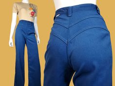 70s Vintage DITTOS Pants Jeans High Rise Truly Iconic 1970's Blue Twill Double Yoke 27 X 32 - Etsy Ditto Jeans Vintage, Dittos Jeans, Mary Macdonald, Stitching Designs, 70s Wedding, Patterned Jeans, Women Figure, Hot Jeans, Womens Pants