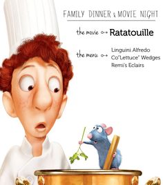 the ratatoulie movie poster with a cartoon character holding a pot and looking surprised