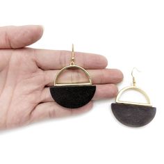 Black Wood Earrings, Art Deco Earrings, Dangle Drop Earrings, Natural Wood Earrings, Statement Earrings, Geometric Earrings, Half Circle Earrings, EARRING DETAILS: - Measurement - 5.8 cm x 4 cm More wood earrings from our shop: ⚙︎ Art Deco Studs https://www.etsy.com/listing/762176390 ⚙︎ Art Deco Wood Earrings https://www.etsy.com/listing/698272278 ⚙︎ Large Wood Disc Earrings https://www.etsy.com/listing/739931005 ⚙︎ Irregular Geometric Wood Dangle Earrings https://www.etsy.com/listing/729375433 Black Circle Earrings With Ear Wire, Black Circular Earrings With Ear Wire, Modern Black Drop Plug Earrings, Modern Adjustable Black Earrings, Black Drop Earrings With Ear Wire, Black Linear Earrings For Pierced Ears As Gift, Black Drop Plug Earrings, Black Single Drop Earring, Victorian Wedding Ring