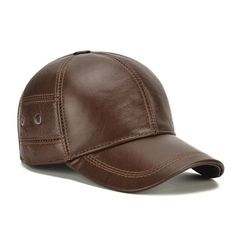 You will find that this baseball cap is a high quality, stylish cap made with high quality materials and is designed to be stylish and comfortable. Do you wanahavit? Leather Baseball Cap, Caps For Men, Casual Cap, Sports Caps, Leather Hats, Leather Cap, Snapback Cap, Men Winter, Adjustable Hat