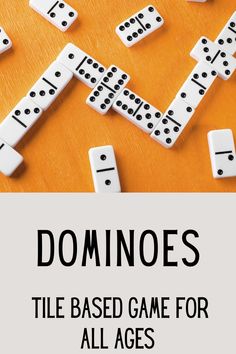 dominos on a table with the words dominos written above them