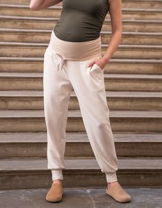 Ultra-soft & easy, Seraphine's Cream Maternity & Nursing Joggers are made with comfort in mind. Premium maternity lounge pants for pregnancy & beyond., tracksuit Maternity Tracksuit Outfit, Postpartum Loungewear, Pregnant Lounge Wear, Maternity Tracksuit, Maternity Joggers, Sleepwear Dress, Bra Dress, Maternity Nursing, Maternity Tops