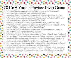 the 2013 year in review trivia game is shown with colorful dots and polka dots