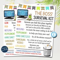 the boss's survival kit includes two laptops, a cup and a plant