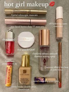 Basic Makeup Products To Have, Simple Makeup Collection, Must Need Makeup, Fav Makeup Products, Baddie Essentials List, Makeup Basics Products, Makeup Recommendations Products, No Makeup Look Products, Makeup Essentials Aesthetic