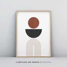 a framed poster with an abstract design on it