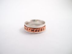 Purity Ring True Love Waits Stamped Ring by RadiantJewelStudio Spiritual Promise Rings With Engraving Option, Meaningful Engraved Ring Jewelry, Meaningful Engraved Ring, Spiritual Stackable Promise Rings, Spiritual Personalized Promise Rings, Stamped Promise Ring, Thick Stacking Ring, Purity Rings, Love Waits