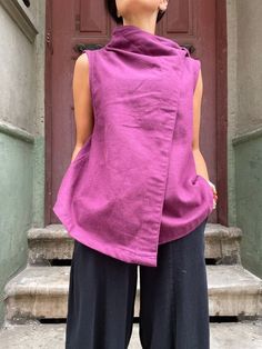 Authentic Collar Detailed Bohemian Vest Tan Waistcoat for - Etsy Bohemian Sleeveless Winter Tops, Purple Sleeveless Vest For Fall, Lagenlook Sleeveless Top For Fall, Fall Sleeveless Lagenlook Top, Bohemian Vests, Shirt Patterns, Wearable Art Clothing, Boho Life, Bohemian Lifestyle