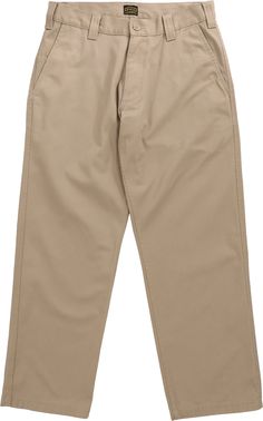 RVCA Americana Pants - khaki | Tactics Solid Straight Leg Work Pants With Elastic Waistband, Beige Chino Cotton Twill Pants With Straight Hem, Casual Solid Dress Pants With Hip Pockets, Solid Color Everyday Chinos With Straight Hem, Solid Chinos With Straight Hem For Everyday, Solid Color Straight Hem Chinos For Everyday, Solid Straight Hem Chinos For Everyday, Everyday Solid Color Straight Hem Chinos, Classic Solid Bottoms With Comfort Waistband