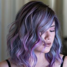 Purple Balayage Is The #1 Hair Trend Taking Over Pinterest Silver Purple Hair, Purple Balayage, Blending Gray Hair, Wedding Hair Inspiration, Shades Of Blonde, Tone Hair, Hair Inspo Color, Cool Hair Color