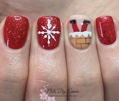 Classy Christmas Nails, Luminary Nails, Festive Christmas Nails, Nail Art Noel, Santa Nails, Festive Nail Art, Cute Simple Nails