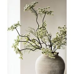 a vase filled with white flowers on top of a table