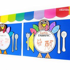 "This Thanksgiving Placemat Craft is a great activity for the month of November! The craft is kid-friendly, easy prep, and is fun for students to use on Thanksgiving or your classroom feast! Not only will it make a wonderful Thanksgiving themed bulletin board, but students will love making their very own cut and paste turkey. PLEASE NOTE, THIS IS A DIGITAL DOWNLOAD. UPON PURCHASE YOU WILL RECEIVE A PDF TO DOWNLOAD THAT INCLUDES ALL THE TEMPLATES AND DIRECTIONS FOR CREATING THE ACTIVITY. What's included in this pdf: * A photograph of the craft activity * Step-by-step directions * Templates that can be copied directly onto colored cardstock or construction paper and then cut out by students. * Labeled templates that can be xeroxed onto cardstock, cut by the teacher, and then traced onto colo Thanksgiving Placemat Craft, Craft Turkey, Turkey Activities, Thankful Activities, Thanksgiving Placemat, Turkey Activity, Cute Bulletin Boards, Thanksgiving Placemats, November Activities