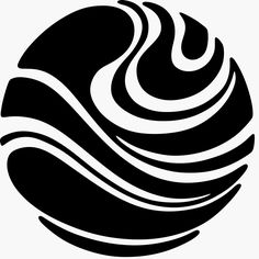 a black and white logo with waves in the center, on a white background that says captain's space