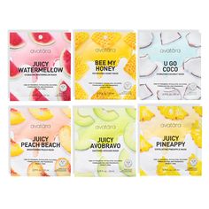 PRICES MAY VARY. Total Skin Transformation - This facial mask set is your ticket to total skin transformation. From intense hydration and restoration to natural nourishment and youthful radiance, these face mask sheets combine all these benefits in one set. Intense Hydration - Our hydrating face masks bring you the ultimate hydration solution. Each sheet mask is designed to quench your skin's thirst effectively. Experience moisture that plumps tired complexions and keeps dehydration at bay. Bota Face Masks Pack, Sheet Mask Design, Face Mask Skincare, Mask Sheets, Lemon Face Mask, Face Mask Skin Care, Skin Transformation, Avocado Mask, Mask Skincare