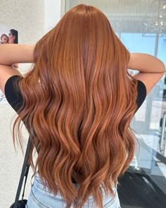 Copper Honey Hair, Honey Copper Hair Color, Cowboy Copper Hair Formula, Cool Copper Hair, Honey Copper Hair, Long Copper Hair, Copper Ginger Hair, Long Ginger Hair, Ginger Copper Hair