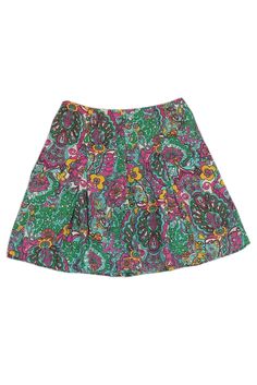 A fun paisley print adorns the fabric of this skirt. Style it with a silk tank and sandals for a weekend ready look. Size 6 Silk & cotton blend Side zipper Lined Above knee Paisley print Waist 28" Total length 20.25" Casual Paisley Print Flowy Skirt, Summer Vacation Skirt With Paisley Print, Spring Beach Skirt With Paisley Print, Spring Paisley Print Mini Skirt, Spring Paisley Print Beach Skirt, Paisley Print Skirt For Beach In Spring, Spring Paisley Print Skirt, Casual Paisley Print Skirt For Vacation, Fitted Paisley Print Skirt For Summer