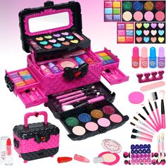 PRICES MAY VARY. 💗Kid-Friendly Girls' Toys - When selecting a girls makeup kit, it is important to ensure that the products are age-appropriate and safe for children to use, Look for products that are non-toxic and free from harsh chemicals, as well as being hypoallergenic is important. Amerrly kids makeup kit for girl are safe non-toxic and washable makeup toys. After the fun is over, a simple soap and water rinse can wash off whatever makeup your little one has used. 💗Fun Kids Makeup Kit - O Kids Makeup Kit, Make Up Kits, Makeup Toys, Makeup Kit For Kids, Play Makeup, Teenager Birthday, Cosmetic Kit, Kids Makeup, Christmas Gifts For Girls