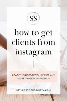 a person typing on a laptop with the text how to get client from instagram