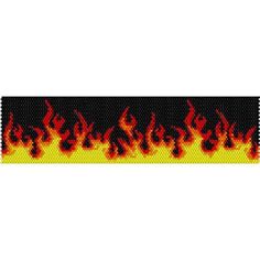 a black and yellow fire border with red flames on the bottom, in half - circle