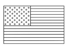 an american flag coloring page with stars and stripes on the bottom, in black and white