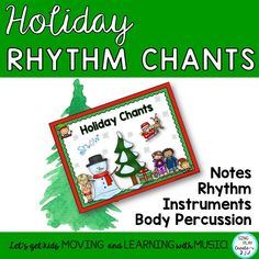 the holiday rhythm chart is shown with an image of a christmas tree