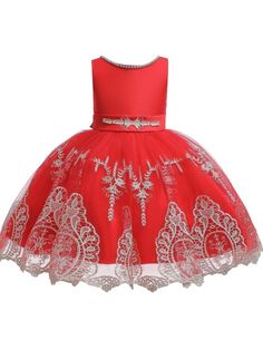 Silhouette Princess Neckline Jewel Hemline/Train Knee-Length Back Details Zipper Fabric Tulle, Polyester Cotton Embellishment Embroidered, Bows Sleeve Length Short Sleeve Fully Lined Yes Season Spring, Summer, Fall Weight 0.3kg Sleeveless Embroidered Princess Dress For Dress-up, Sleeveless Princess Dress For Wedding And Festive Occasions, Festive Sleeveless Princess Dress For Wedding, Festive Sleeveless Wedding Princess Dress, Fitted Embroidered Princess Dress For Party, Embroidered Fitted Princess Dress For Party, Elegant Sleeveless Princess Dress For Festive Occasions, Spring Party Princess Dress Embroidered, Spring Party Princess Dress With Embroidery