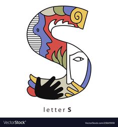 the letter s with an abstract design