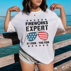 Hi! Firework EXPERT Shirt, 4th July of Tee, Independence Day, 1776 America , Red White Blue Shirt, If I Run-You Run Shirt, Gift For American Welcome to my store and it's great to see you here! I'm sure you'll love my designs. Please let me know if you have any questions and recommendations. The Unisex t-shirts are retail fit and a little bit relaxed. If you want to have a fitter look, I recommend you order one size smaller. But make sure you check our size-chart before you place your order. The Cheap Pre-shrunk Shirt For Independence Day, Independence Day 1776, Bachelorette Party Tees, Run Shirt, Bride Tee, Cant Touch This, Bridesmaid Shirts, 4th July, Look Plus