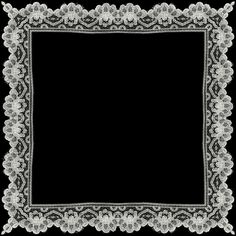 a black and white photo frame with lace