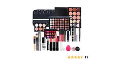 About this item 💋【PERFECT MAKEUP KIT】: This makeup kit will take you into the wonderful world of beauty. Complete girl/teen makeup, perfect gift set for holiday and Christmas gift idea for teen girls, gift for mom, gift for kids, gift for females. 💋【All-IN-ONE COMESTIC BAG 】: Combo bundle of all NEW Beauty Tools and Accessories. Contains multi-color matt eye shadow and glitter eye shadow, lip gloss, eyebrow cream, makeup pen, concealer, eye cream, etc., to meet your daily makeup needs. Starter Makeup, Makeup Kit Essentials, Lipstick Blush, Full Makeup