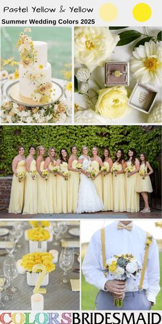 yellow and white wedding colors for the bridesmaid, bridal party or reception