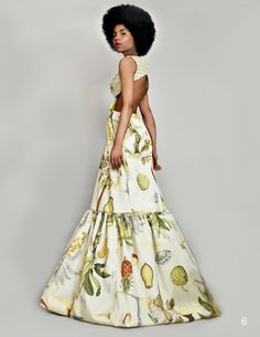 for pre order Backless gown in printed silk Youth Daughter, Fun Dresses, Glam Boho, Backless Gown, Ruffle Gown, The Fifties, Girly Dresses, Dress For Summer, Cover Girl