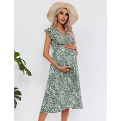 Elevate your maternity wardrobe with the FUNJULY Women's Lace V Neck Ruffle Sleeve Maternity Wrap Dress. This enchanting maxi dress is designed to flatter your figure during pregnancy and beyond, making it perfect for baby showers, photoshoots, or casual summer outings.

- Material: High-quality, breathable fabric
- Color: Blue
- Size: Medium
- Gender: Female
- Features: Lace V-neck, ruffle sleeves, high waisted floral design, flowy silhouette

The wrap style offers adjustable comfort as your bo Summer Sleeveless Maternity Dress Nursing Friendly, Summer Sleeveless Nursing-friendly Maternity Dress, Flowy Floral Print Maternity Dress For Beach, Summer Sleeveless Nursing Friendly Maternity Dress, Summer Maternity Dress With Ruffles, Bump Friendly V-neck Maternity Dress, Casual V-neck Maternity Dress For Beach, Spring Maternity Dress With Floral Print For Vacation, Spring Vacation Maternity Dress With Floral Print