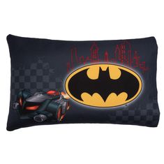 a batman pillow with the words, i am batman on it and an image of a bat