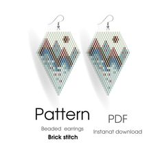 the pattern for earrings is shown in two different colors