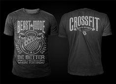 Beast mode Drawing Typography, Design For Project, Crossfit Tshirts, Retro Shirt Design, Fitness T Shirts, Crossfit Clothes, Fitness Fashion Outfits, Training Design