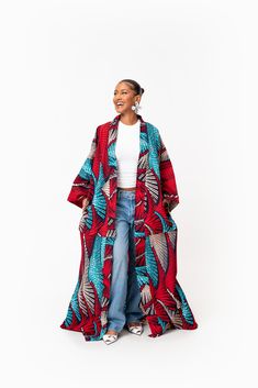 Afrocentric Fashion Plus Size, African Print Outfits, African Print Kimono, Fabric Clothes, Afrocentric Fashion, Kitenge, African Fashion Women, Print Kimonos, Fashion Plus Size