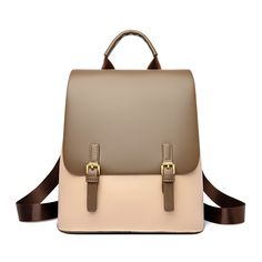 Color: Beige Backpack Luxury, Ladies Backpack, Commuter Backpack, Buckles Fashion, Colorful Backpacks, Anti Theft Backpack, Women Leather Backpack, Matches Fashion, Anti Theft