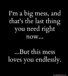 a quote that says, i'm a big mess and that's the last thing