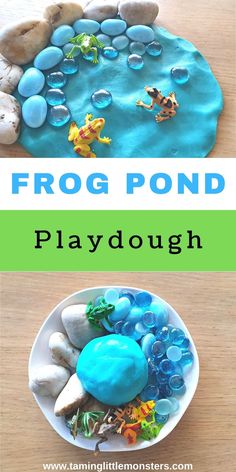 the frog pond playdough is an easy and fun activity for toddlers to make