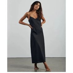 Nwt Color: Midnight Size S Created With A Blend Of Certified Organic Cotton And High-Yield Hemp Fibre, Our Slip Dress Is The Ultimate Basic: At Once Infinitely Wearable And Ultra-Comfortable. Made To Last In A High-Quality Fabric With Adjustable Shoestring Straps, This Maxi Dress Features A Timeless Cut That Will Never Date. 55% Organic Hemp 45% Organic Cotton Black V-neck Sleep Dress, Black Summer Maxi Dress For Night, Black Maxi Dress For Summer Nights, Black Summer Night Dress, Black Summer Sleep Dress, Chic Night Maxi Dress, Black V-neck Maxi Dress For Night, Black Spring Slip Dress For Sleep, Summer V-neck Maxi Dress For Night