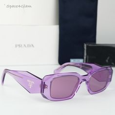 Brand New Prada Pr17ws 13r07q Transparent Amethyst Dark Violet Mirror Silver Rectangle Unisex Sunglasses Same/Next Day Free Shipping! No Offers Accepted. Final Price! Don't Miss Out, Shop Now! 100% Authentic & Brand New! Brand: Prada Model Number: Pr17ws / Pr 17ws Color Code: 13r07q Gender: Unisex Frame Color: Transparent Amethyst Frame Shape: Rectangle Frame Material: Acetate Frame Type: Full Rim Lens Color: Dark Violet Mirror Silver Lens Material: Polyamide 100% Uv Protection: Category 3 Size: Formal Purple Sunglasses With Tinted Lenses, Formal Purple Tinted Sunglasses, Designer Purple Sunglasses With Gradient Lenses, Designer Purple Sunglasses With Tinted Lenses, Luxury Purple Sunglasses With Gradient Lenses, Designer Purple Tinted Sunglasses, Luxury Purple Sunglasses With Mirrored Lenses, Luxury Purple Sunglasses For Summer, Luxury Purple Tinted Sunglasses