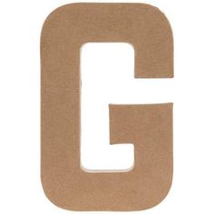 the letter g is made out of cardboard and has a white capital on top of it