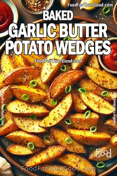 Garlic Butter Potato Wedges – Crispy, flavorful, and oven-baked with a rich garlic butter coating. A must-try!