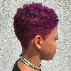 Purple Tapered Twa Purple Twa, Twa Natural Hair, Blonde Twa, Tapered Twa, Women Cornrows, Twa Styles, Natural Hair Twa, Short Natural Haircuts, Black Hair Short Cuts