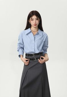 This Slim Pinstripe Pocketed Button Shirt is the perfect blend of formal and casual style. It is designed with a comfortable fit, allowing you to wear it alone or layer it with jackets or coats. It is versatile and perfect for pairing with skirts or pants for any occasion.
Gender: WomenMaterial: PolyesterClothing Length: RegularSleeve Length: FullSleeve Style: RegularCollar: Polo Collar Pinstripe Collared Shirt For Work, Casual Shirt With Vertical Stripes For Office, Vertical Stripes Button-up Workwear Shirt, Pinstripe Collared Office Shirt, Office Shirt With Vertical Stripes And Collar, Pinstripe Tops With Pockets For Work, Striped Long Sleeve Shirt For Office, Pinstripe Button-up Blouse For Work, Vertical Stripes Button-up Business Casual Shirt