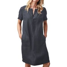 Attention!!! Please Not Only Reference The Size Guide Provided By Walmart But Also Have To Reference Ours,Which Shows In the Product Detail Pictures. Size: 4XL.  Color: Gray.  Gender: female.  Age Group: adult. Cheap Relaxed Fit Knee-length Shirt Dress, Cheap Chic A-line Shirt Dress, Cheap Cotton Knee-length Shirt Dress, Cheap Knee-length Shirt Dress For Casual Wear, Cheap Knee-length Shirt Dress For Work, Linen Casual Dress, Loose Midi Dress, Long Summer Dresses Maxi, Short Sleeve Dress Shirt